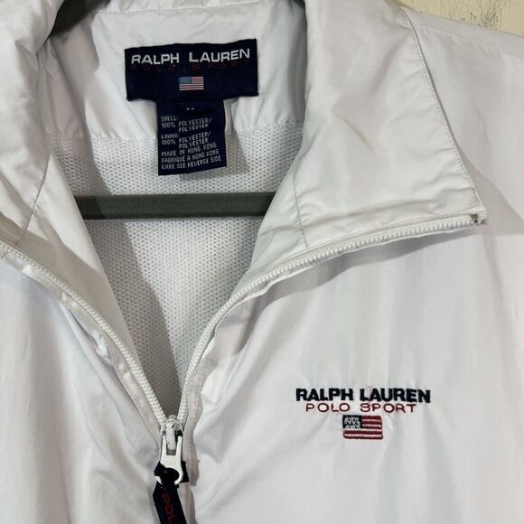 Ralph Lauren Polo Sport 90s Windbreaker Mesh Lined Spellout Medium READ - Picture 2 of 9
